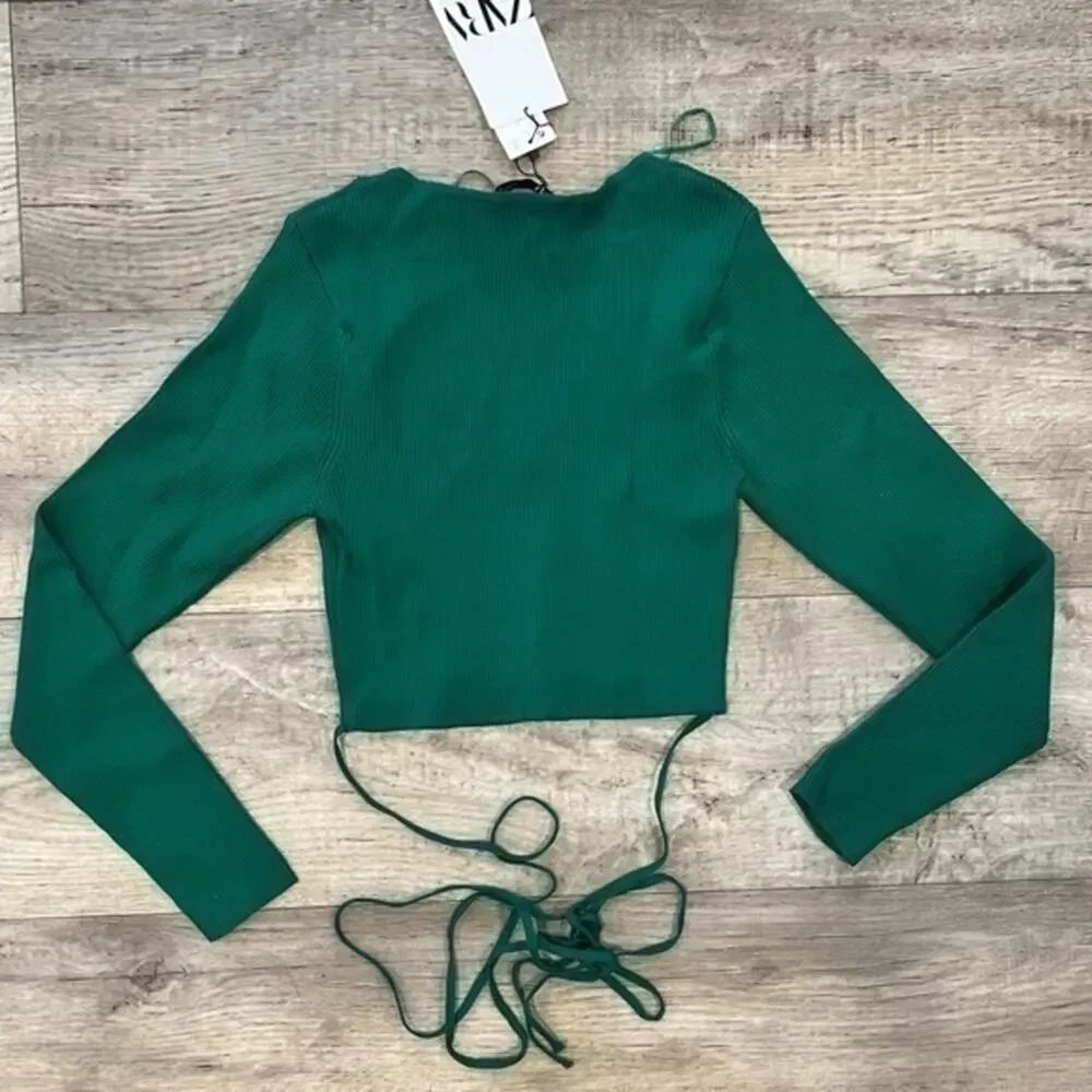 ZARA Knit Top with Ties NWT